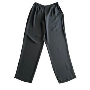 Eileen Fisher 100% Silk‎ Side Zip Tailored Career Professional Dark Grey Pants M